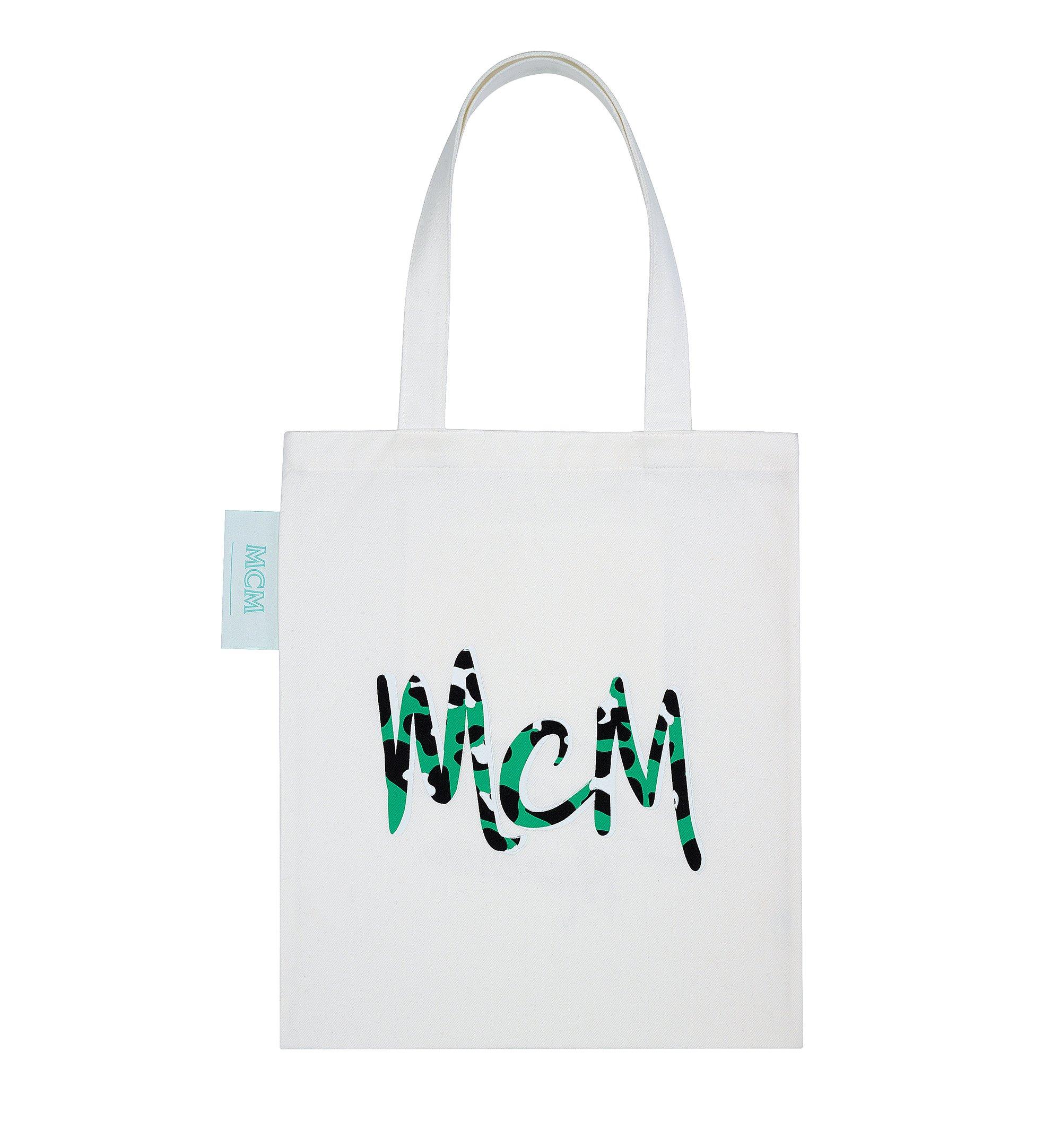 White mcm best sale bag with patches